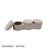 3 Pcs Oblong Concrete Salt Cellar Light Grey For Kitchen Decoration