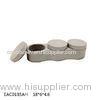 3 Pcs Oblong Concrete Salt Cellar Light Grey For Kitchen Decoration