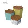 Colored Concrete Home Decor Marbled Hexagon Box With Solid Wooden lids