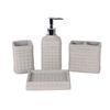 Light Gray Exquisite Concrete Bathroom Accessories Check Pattern 4 - Piece Suit