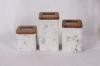 White Wood Lid Concrete Boxes Marbling Combination For Office Container