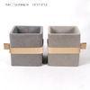 Waterproof Grey Concrete Flower Pots / Cement Plant Pots With Leather Tape