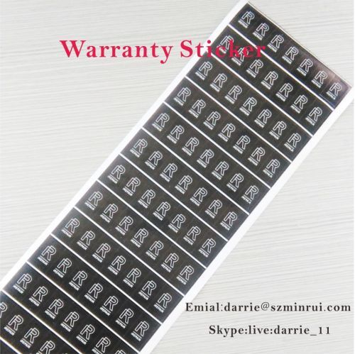 China best self-adhesive destructible label manufacturer custom rectangle 1cmX1.5cm warranty label for repairing use