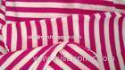 Red Poplin White Cotton Vertical Striped Fabric For Clothes / Glove / Hat / Cushion