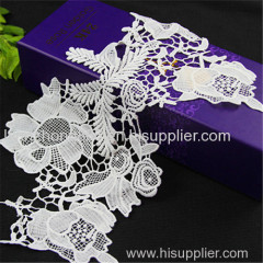 white embroidery flower design applique