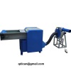 Fiber carding and pillow filling machine with single nozzle