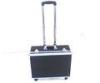 PVC Panel Portable Sliver Aluminium Trolley Case with Strong Extendable Handle