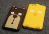 Engranved silicone Apple iphone 6 cases and covers with Birdy and bear design