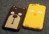 Engranved silicone Apple iphone 6 cases and covers with Birdy and bear design