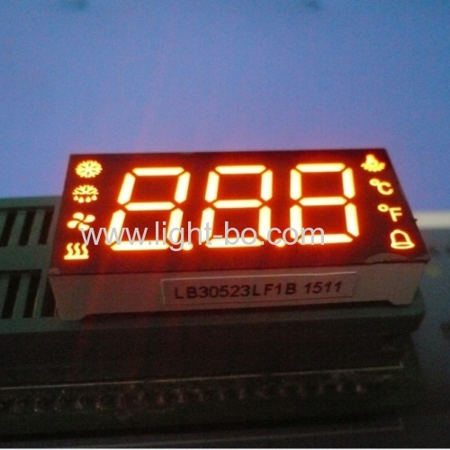Custom ultra white three digit seven segment led display common anode for temperature humidity defrost compressor fan