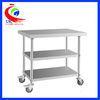 Detachable 3 layer Stainless Steel Work Table with casters trolley