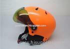 Orange Custom Snow Helmet Visor Abs Shell 10 Vent Hole Adjustable Strap