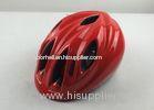 Red Cycling Helmet For Kids / Downhill Mountain Bike Helmets Nylon Strap