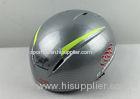 Carbon Woven Ice Skate Helmet / Yellow Skateboarding Helmets Fluo Stripe