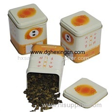 Square loose tea tin package for storage
