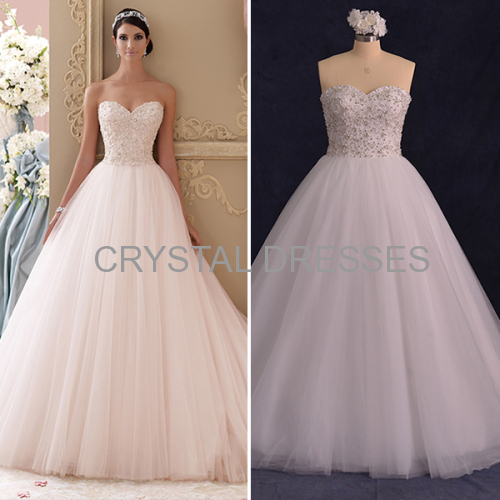 Albizia Gorgeous Ivory Beading Tulle Ball Gown informal Sweetheart A Line Wedding Dresses