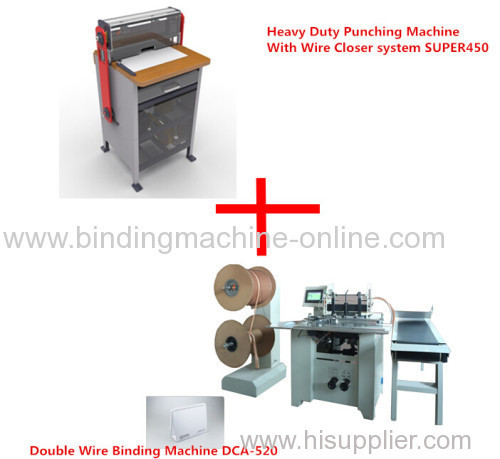 Industiral paper punching machine and automatic double wire binding machine