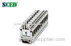 width 12.2mm AWG 22 - 4 Grey Din Rail Terminal Blocks for Electric Lighting 600V 85A