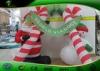 Waterproof Inflatable Holiday Decorations Christmas Candy Cane Arch With Santa