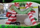 Waterproof Inflatable Holiday Decorations Christmas Candy Cane Arch With Santa