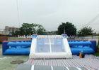 10*8 M 0.45mm PVC Blue White Inflatable Soap Soccer Field For Grass