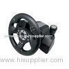 Black Wired USB Force Feedback Steering Wheel And Pedals For Computer