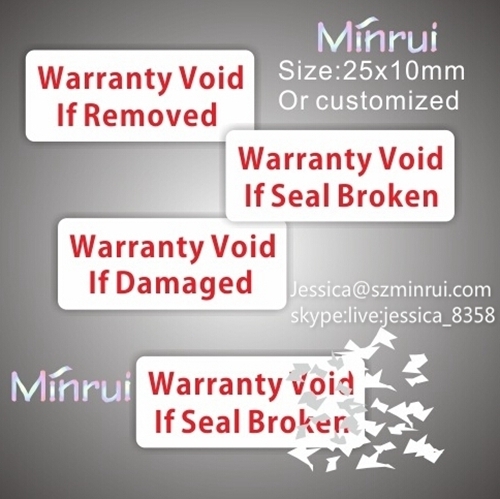 Custom Tamper Proof Security Label Non Removable Labels Easy Broken Warranty Sticker Void If Tampered Sticker