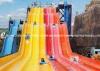 Multi Lanes Rainbow FRP Custom Water Slides In An Amusement Park Water Slide