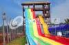 13.8 Height Rainbow Fiberglass Water Slides Four Lanes 1 Person / Lane