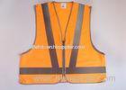 Orange hi vis clothing Reflective safety vest with zipper front + 5 point break with snaps fasten