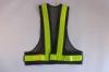 Hi vis reflective black mesh safety vests PVC tape led vest with batteries