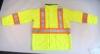 High visibility Safety Rainwear hidden detachable hood reflective tape with contrasting fabric