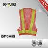 PVC high visibility reflective tape vest with 100% polyester mesh fabric and fluorescent color