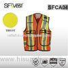 Safety workwear surveyor vest with durable pockets and back bag radio strap oxford fabric