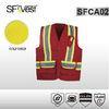 Red high visible clothing safety workwear with durable pockets / class 2 safety vest