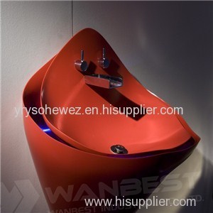Hi Macs Thermoformed Floating Red Vanity