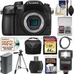 Panasonic Lumix DMC-GH4 w/ 64GB Card + Battery + Case + Tripod + Flash