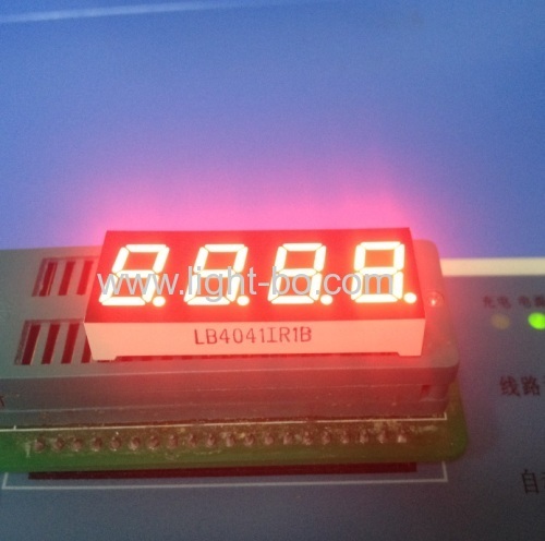 Super bright red common anode 0.4" 4 digit 7 segment led display for process indicator