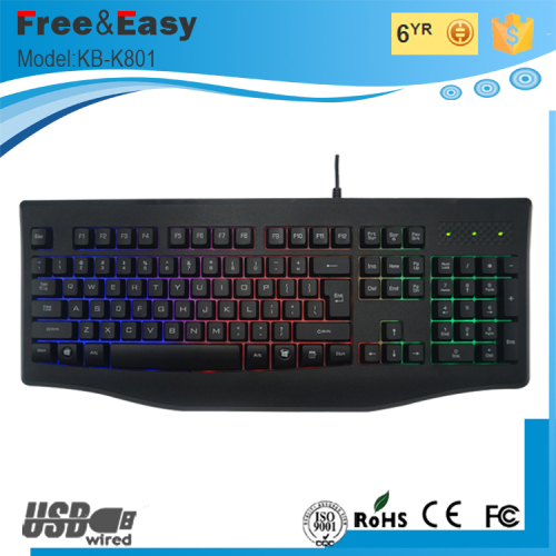 High quality rainbow backlit gaming keyboard