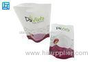 White Stand Up Plastic Bags / Food Pouches Packaging With Butterfly Hole