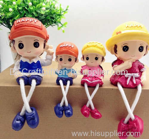 resin crafts home decor ornament 3D cartoon girl figurine