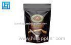 Resealable Zip Lock Foil Stand Up Pouches Bag Brown Surface For Coffee Bean