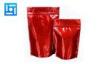 Red Flat Bottomzipper Stand Up Food Pouch Laminated Waterproof For Seeds