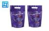 Sugar Purple Surface Resealable Foil Bags / Aluminum Bags Food Packaging