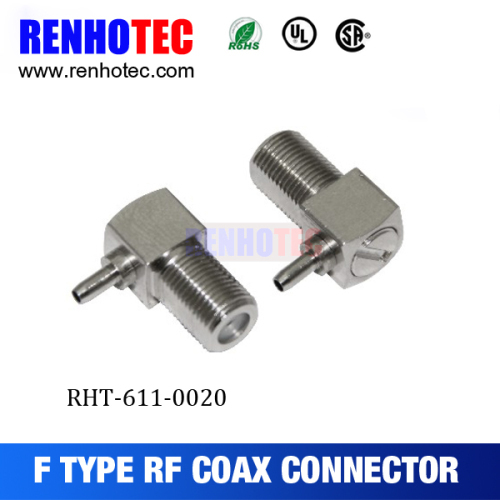 Zinc Alloy 75 Ohm F R/A Jack Crimp Coaxial Connector Cable RG174 F Connectors