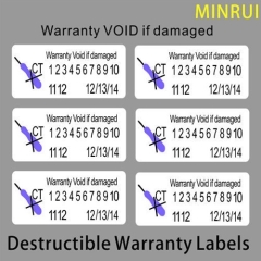 Custom Printing Tamper Evident Security Labels Seal Paper Warranty Date Self Adhesive Vinyl Label Stickers