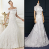 ALBIZIA Matching Ivory Boat Neck Lace Applique Tulle Beads Mermaid Wedding Dresses