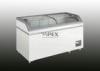 550L curve glass Island glass top chest freezer painted steel body