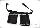 Black Waist Tool Bag 210D Oxford / Zipper Portable Waterproof Tool Bag 400G