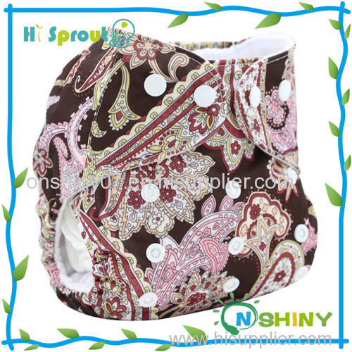 Washable Reusable PUL Waterproof AIO Printed Cloth Diaper